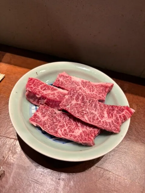 야키니쿠야 KEIZO의 마블링이 선명한 길쭉한 소고기