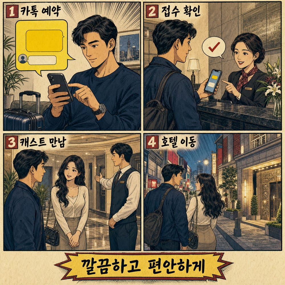 바캉스 예약 과정을 만화로 표현